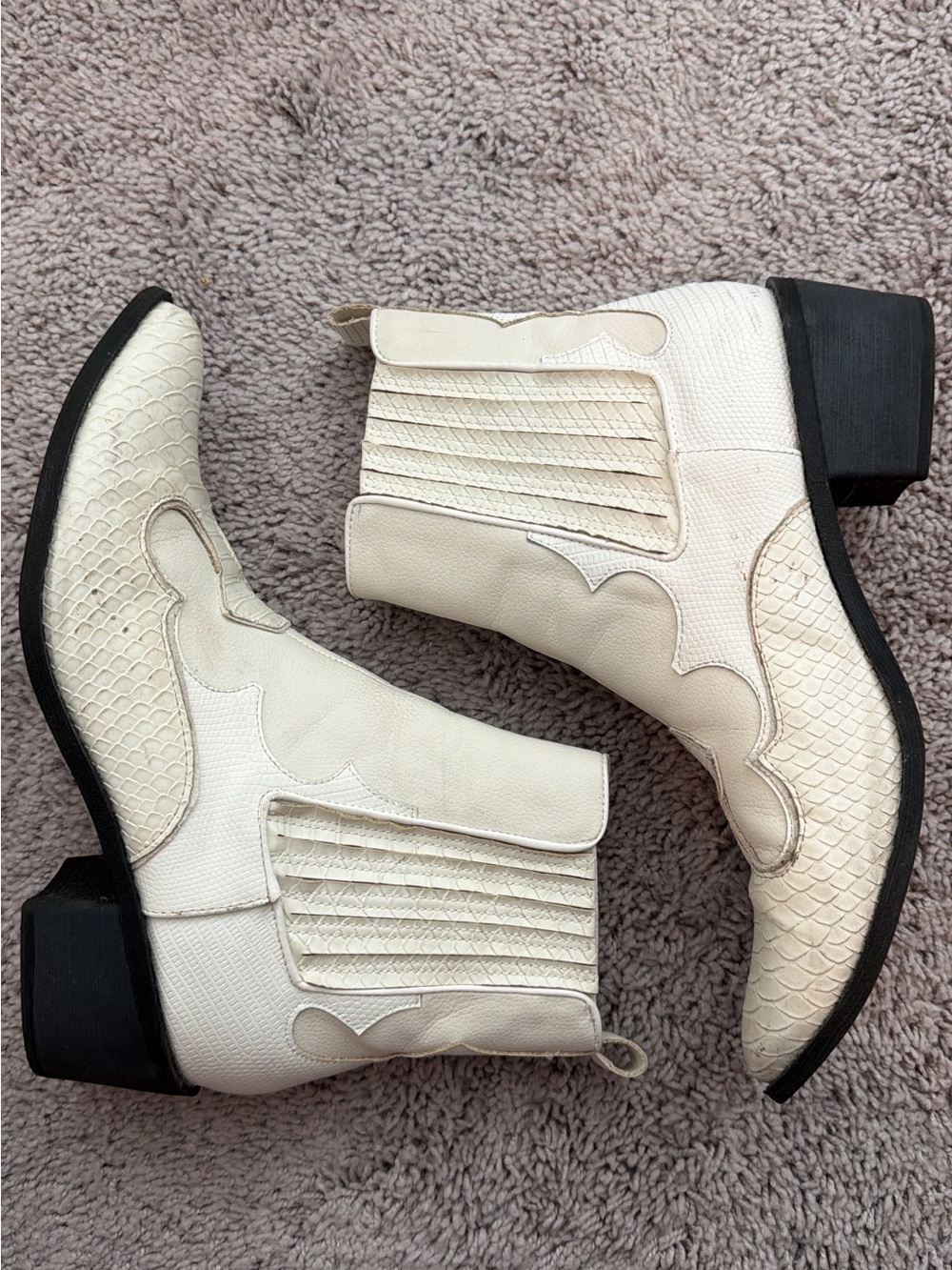 Coconuts by Matisse Cream Western-Inspired Ankle Booties